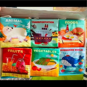Fabric soft books for Kids, washable material, set of 6 books, educational toy